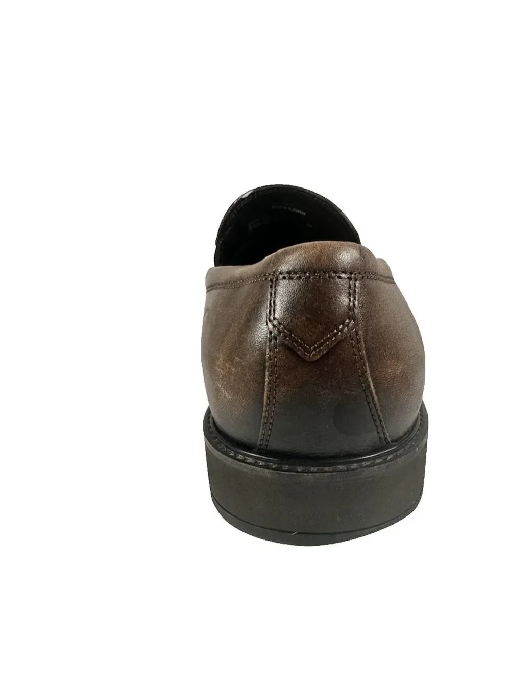 Ecco Vitrus III Apron Toe Slip On Leather Loafers Cocoa Brown size 12